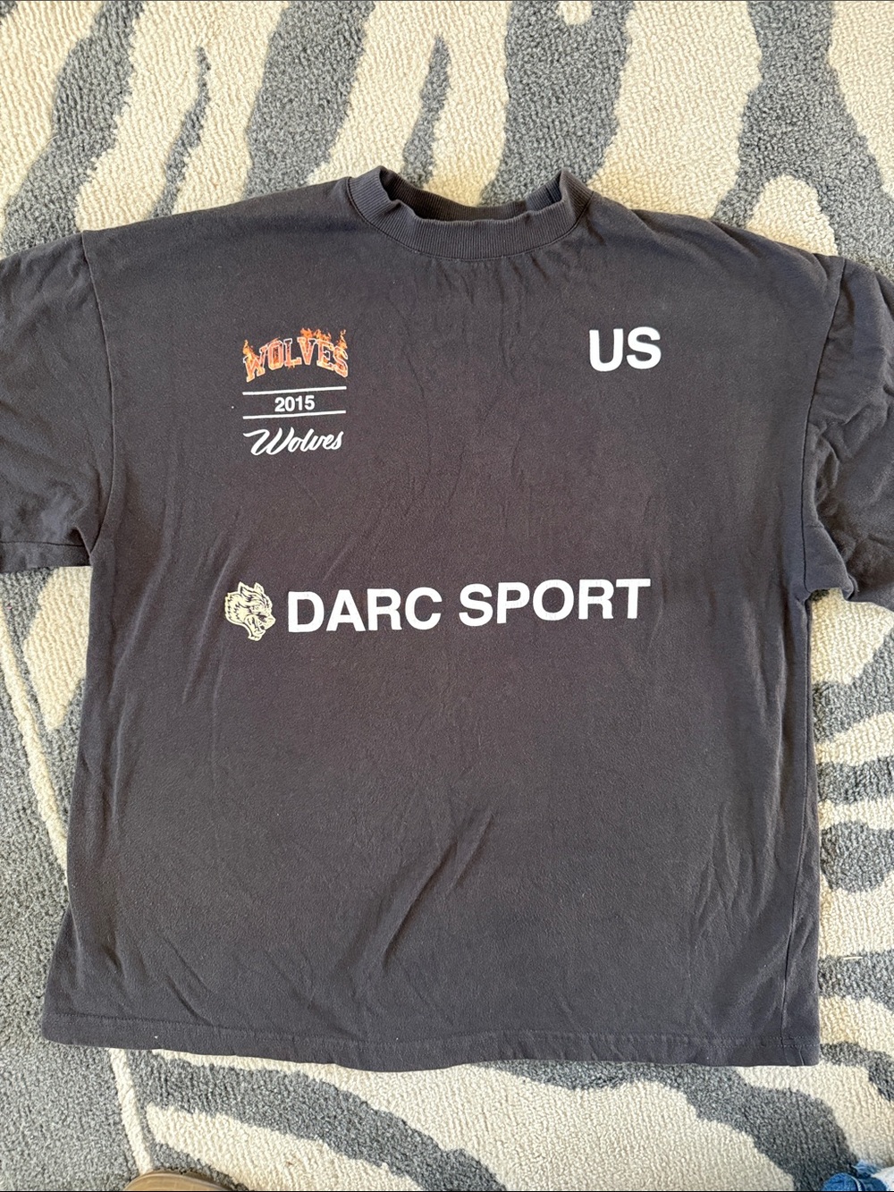 Darc Sport Black Short-Sleeve Wolves Graphic Tee with White Logos